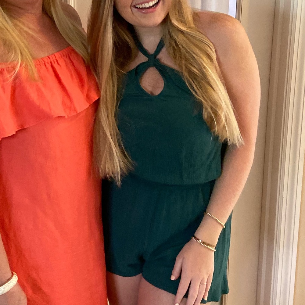 Aeropostale green halter or strapless romper